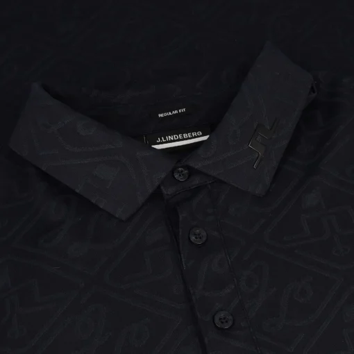 J. Lindeberg Bison Jacquard Shirt Polo Short Sleeve Golf Apparel