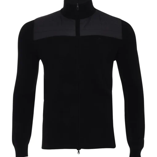 J. Lindeberg Bridge Knitted Hybrid Sweater Full Zip Golf Apparel
