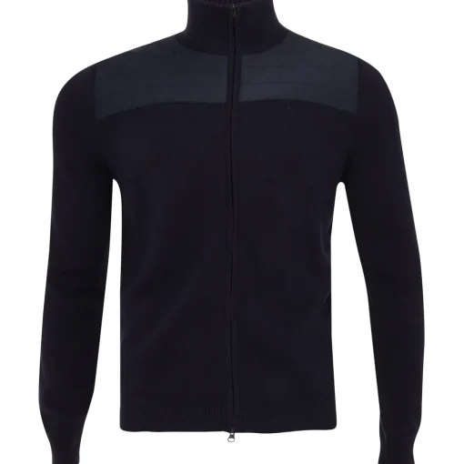 J. Lindeberg Bridge Knitted Hybrid Sweater Full Zip Golf Apparel