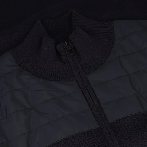 J. Lindeberg Bridge Knitted Hybrid Sweater Full Zip Golf Apparel