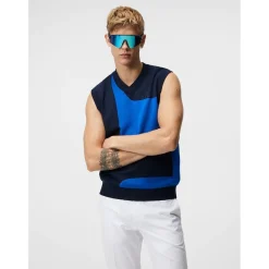 J. Lindeberg Davis Knitted V-neck Sweater Vest Golf Apparel