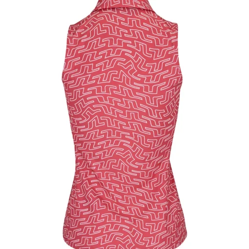 J. Lindeberg Dena Print Sleeveless Shirt Polo Short Sleeve Golf Apparel