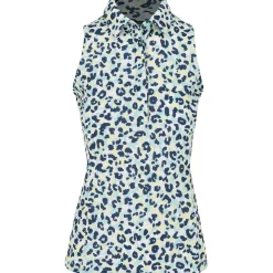 J. Lindeberg Dena Print Sleeveless Shirt Polo Short Sleeve Golf Apparel