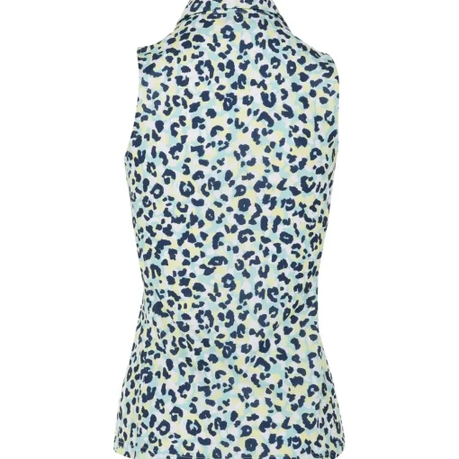 J. Lindeberg Dena Print Sleeveless Shirt Polo Short Sleeve Golf Apparel