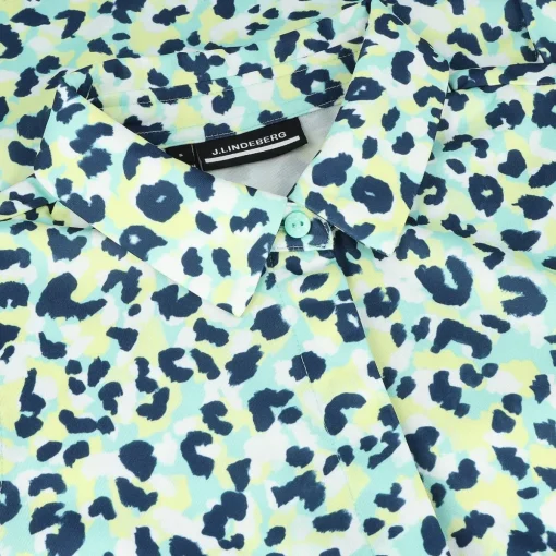J. Lindeberg Dena Print Sleeveless Shirt Polo Short Sleeve Golf Apparel