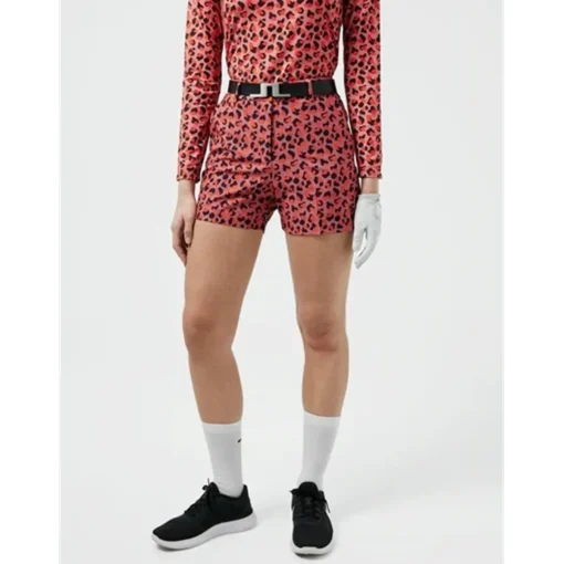 J. Lindeberg Gwen Printed Golf Shorts Flat Front Golf Apparel