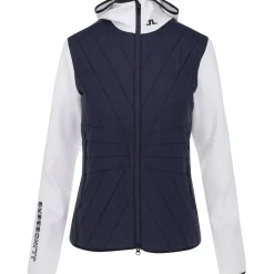 J. Lindeberg Holma Quilt Hybrid Hood Outerwear Jacket Golf Apparel