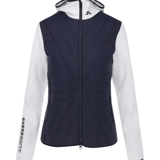 J. Lindeberg Holma Quilt Hybrid Hood Outerwear Jacket Golf Apparel