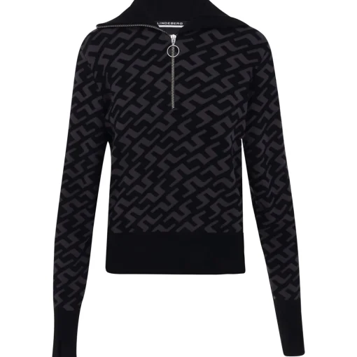 J. Lindeberg Kerla Knitted Zip Sweater Pullover Golf Apparel