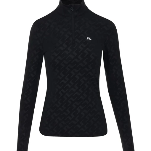 J. Lindeberg Lauryn Deboss Midlayer Outerwear Pullover Golf Apparel