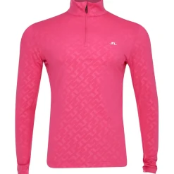 J. Lindeberg Luke Deboss Mid Layer AW '24 Outerwear 1/4 Zip Golf Apparel