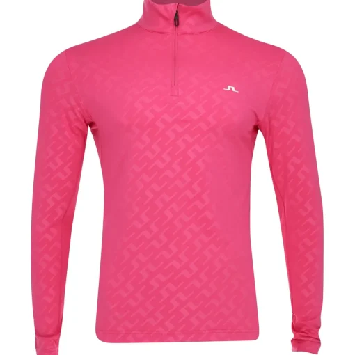 J. Lindeberg Luke Deboss Mid Layer AW '24 Outerwear 1/4 Zip Golf Apparel