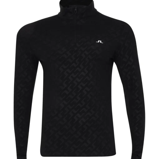 J. Lindeberg Luke Deboss Mid Layer AW '24 Outerwear 1/4 Zip Golf Apparel