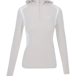 J. Lindeberg Mae Quarter Zip Hood Outerwear Pullover Golf Apparel