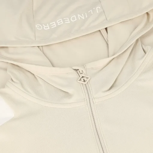 J. Lindeberg Mae Quarter Zip Hood Outerwear Pullover Golf Apparel