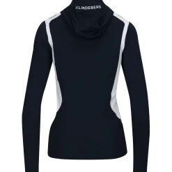 J. Lindeberg Mae Quarter Zip Hood Outerwear Pullover Golf Apparel