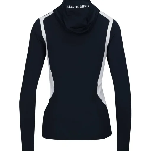 J. Lindeberg Mae Quarter Zip Hood Outerwear Pullover Golf Apparel