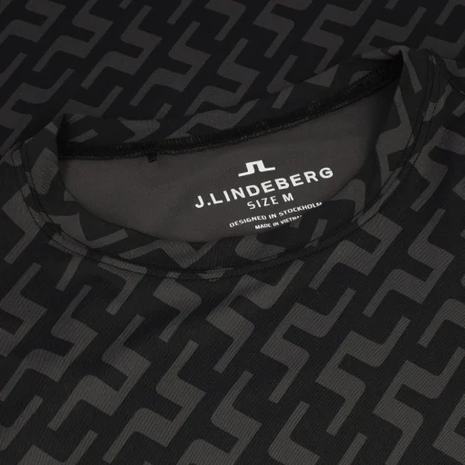 J. Lindeberg Thor Printed Shirt Polo Long Sleeve Golf Apparel