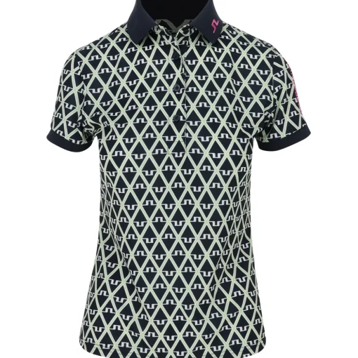 J. Lindeberg Tour Tech Print Shirt Polo Short Sleeve Golf Apparel