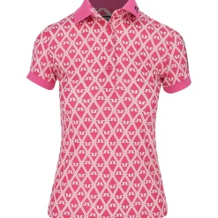J. Lindeberg Tour Tech Print Shirt Polo Short Sleeve Golf Apparel