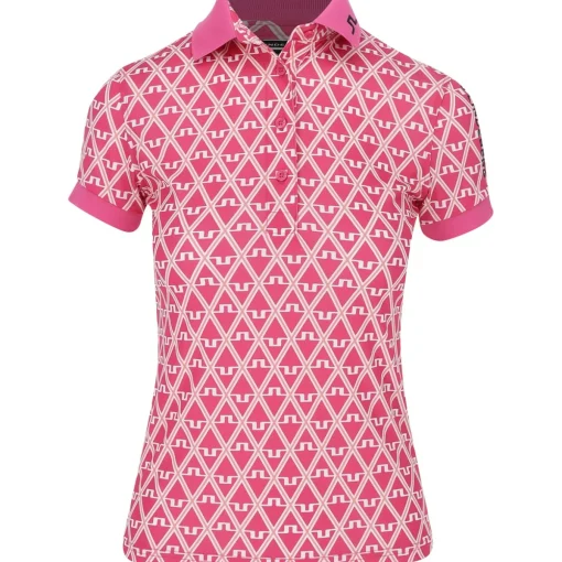 J. Lindeberg Tour Tech Print Shirt Polo Short Sleeve Golf Apparel