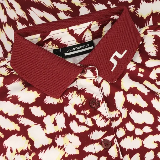 J. Lindeberg Tour Tech Print Shirt Polo Short Sleeve Golf Apparel