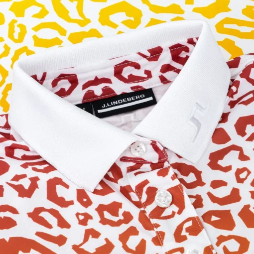 J. Lindeberg Tour Tech Print Shirt Polo Short Sleeve Golf Apparel