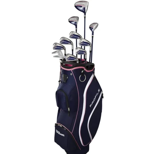 New and Used Wilson Profile Navy/Pink Petite with Cart Bag Club Set Golf Clubs