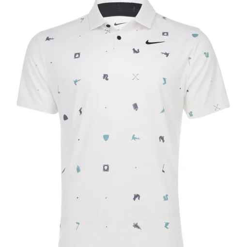 Nike DF Tour Icon Print Shirt Polo Short Sleeve Golf Apparel