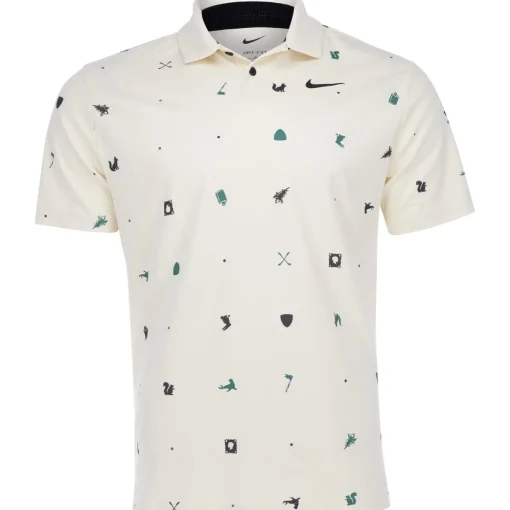 Nike DF Tour Icon Print Shirt Polo Short Sleeve Golf Apparel