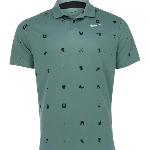 Nike DF Tour Icon Print Shirt Polo Short Sleeve Golf Apparel