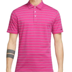 Nike Dri Fit Player Stripe Shirt Polo Short Sleeve Golf Apparel