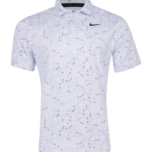 Nike Dri Fit Tour Micro Floral Shirt Polo Short Sleeve Golf Apparel