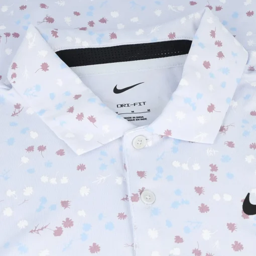 Nike Dri Fit Tour Micro Floral Shirt Polo Short Sleeve Golf Apparel
