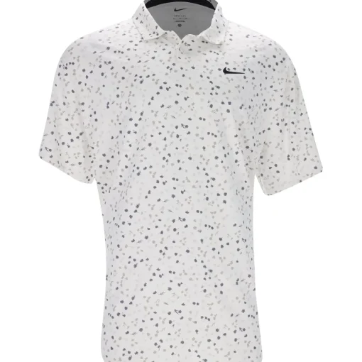Nike Dri Fit Tour Micro Floral Shirt Polo Short Sleeve Golf Apparel