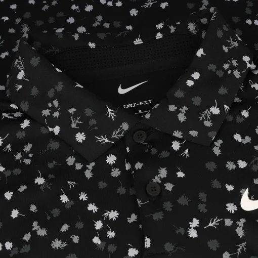 Nike Dri Fit Tour Micro Floral Shirt Polo Short Sleeve Golf Apparel