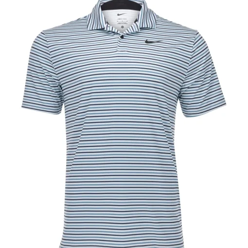 Nike Dri Fit Tour Stripe Shirt Polo Short Sleeve Golf Apparel