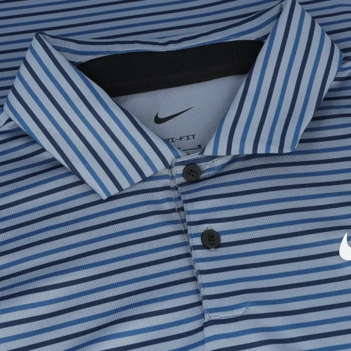 Nike Dri Fit Tour Stripe Shirt Polo Short Sleeve Golf Apparel