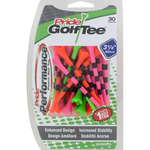 Pride Evolution Striped 3 1/4" 30 Count Golf Tees