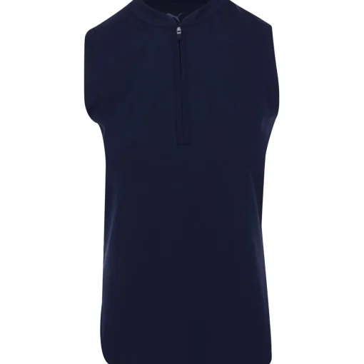 Puma Aerlon Mock Sleeveless Shirt Polo Short Sleeve Golf Apparel