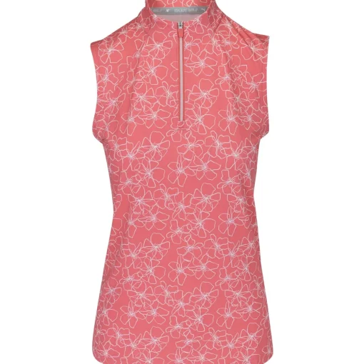 Puma CloudSpun Island Flower Sleeveless Shirt Polo Short Sleeve Golf Apparel