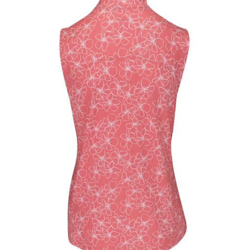 Puma CloudSpun Island Flower Sleeveless Shirt Polo Short Sleeve Golf Apparel