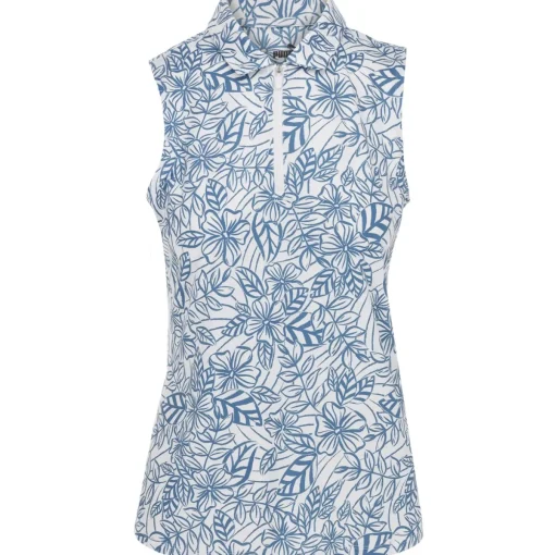 Puma CLOUDSPUN Leafy Sleeveless Shirt Polo Short Sleeve Golf Apparel