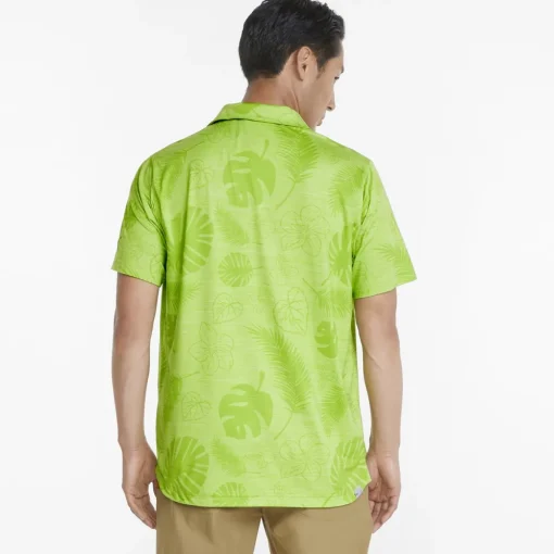 Puma Cloudspun Leaves n' Flowers Shirt Polo Short Sleeve Golf Apparel