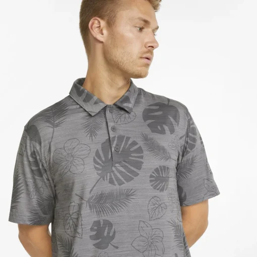 Puma Cloudspun Leaves n' Flowers Shirt Polo Short Sleeve Golf Apparel