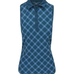 Puma Cloudspun Plaid Sleeveless Shirt Polo Short Sleeve Golf Apparel