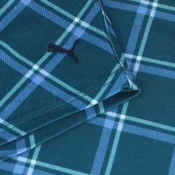 Puma Cloudspun Plaid Sleeveless Shirt Polo Short Sleeve Golf Apparel