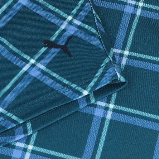 Puma Cloudspun Plaid Sleeveless Shirt Polo Short Sleeve Golf Apparel