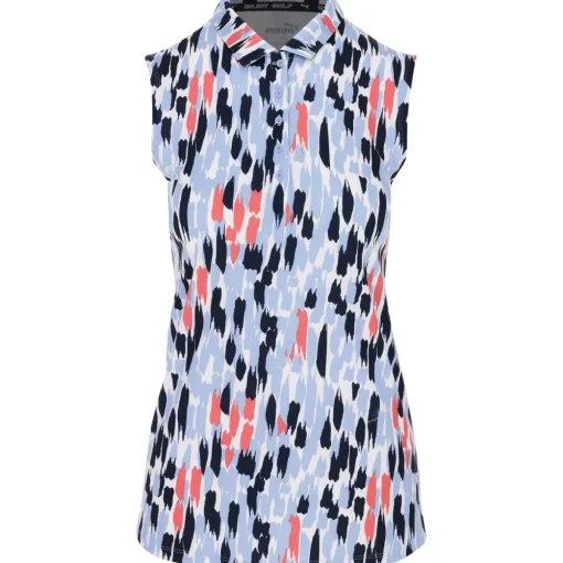 Puma Cloudspun Three Brush Sleeveless Shirt Polo Short Sleeve Golf Apparel