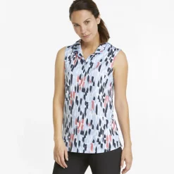 Puma Cloudspun Three Brush Sleeveless Shirt Polo Short Sleeve Golf Apparel